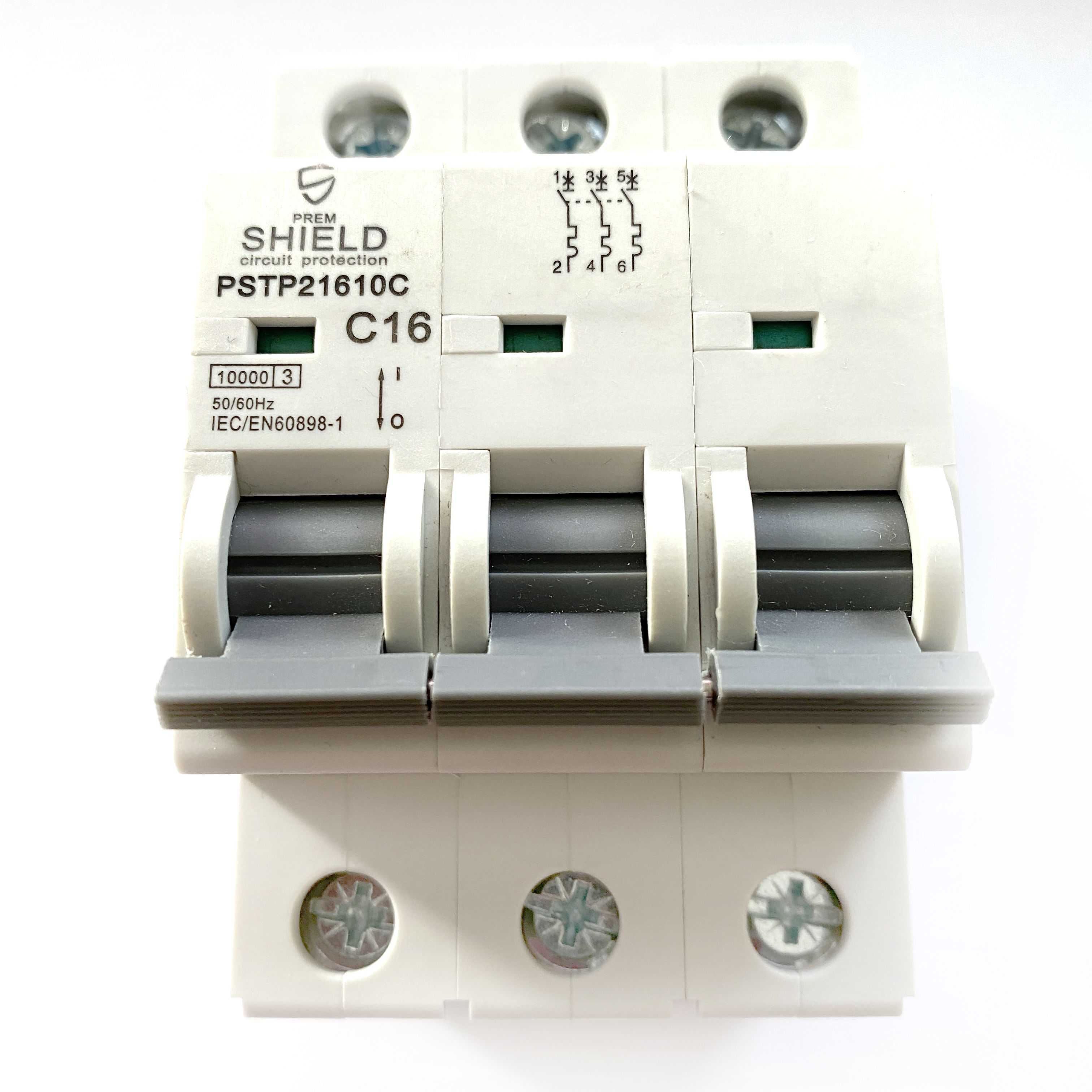 MCB's PremShield PSTP21610C C16 16A 16 Amp 3 Phase Pole MCB Circuit Breaker Type C